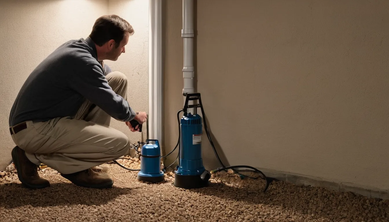 A provider checking a basement window for pest entry points in the Oak Grove area